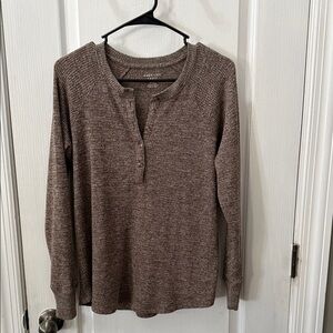 American Eagle Outfitters Taupe Henley Sweater